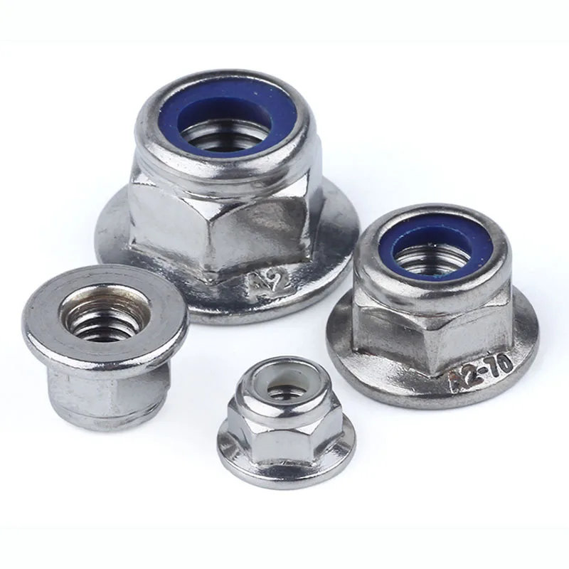 304 316 Stainless Steel Hexagon Flange Nut Hex Nuts with Cap Brim Anti-loose Anti-slide Anti-skid Nut M4 M5 M6 M8 M10 M12