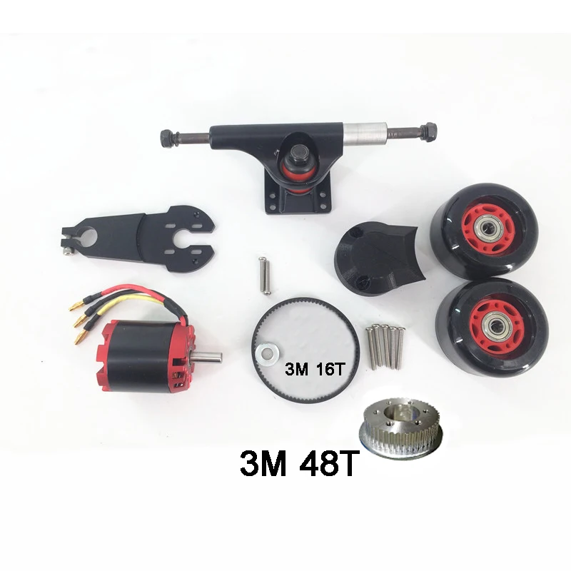 5065 single drive Motor Kit with 5inch skateboard truck 3M 48T 16T gear and 72X44mm PU wheels E-skateboard Truck wheels parts