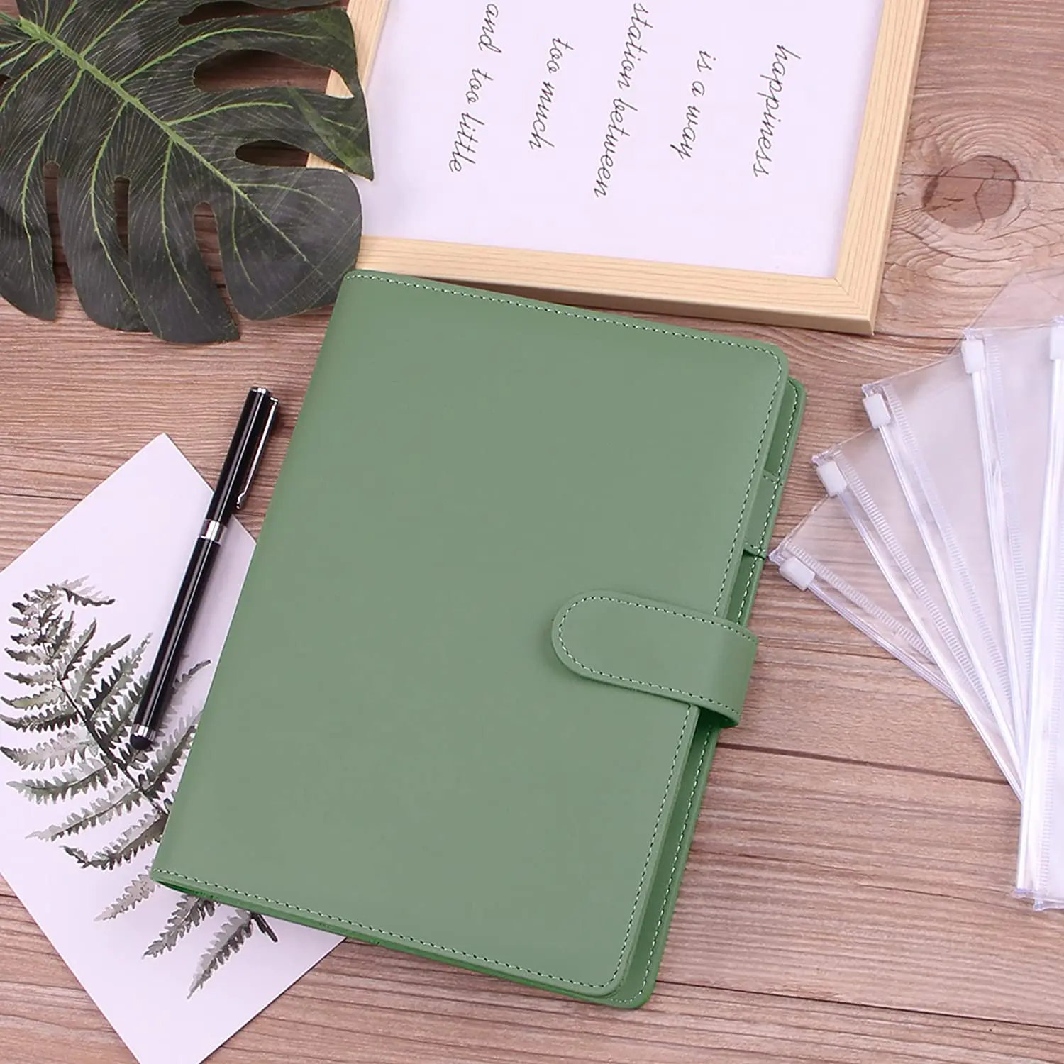 Imagem -05 - Leather Orçamento Planner com Binder Pockets Caixa Envelopes Sistema Organizador para Orçamento Economia de Dinheiro Tamanho a5 12 Pcs pu