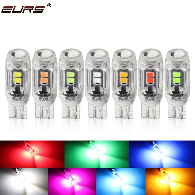 EURS T10 Led Bulb W5W 168 194 LED Canbus 3030 Car Interior Lights Reading License Plate Lamp Automobiles 12V White Red Yellow