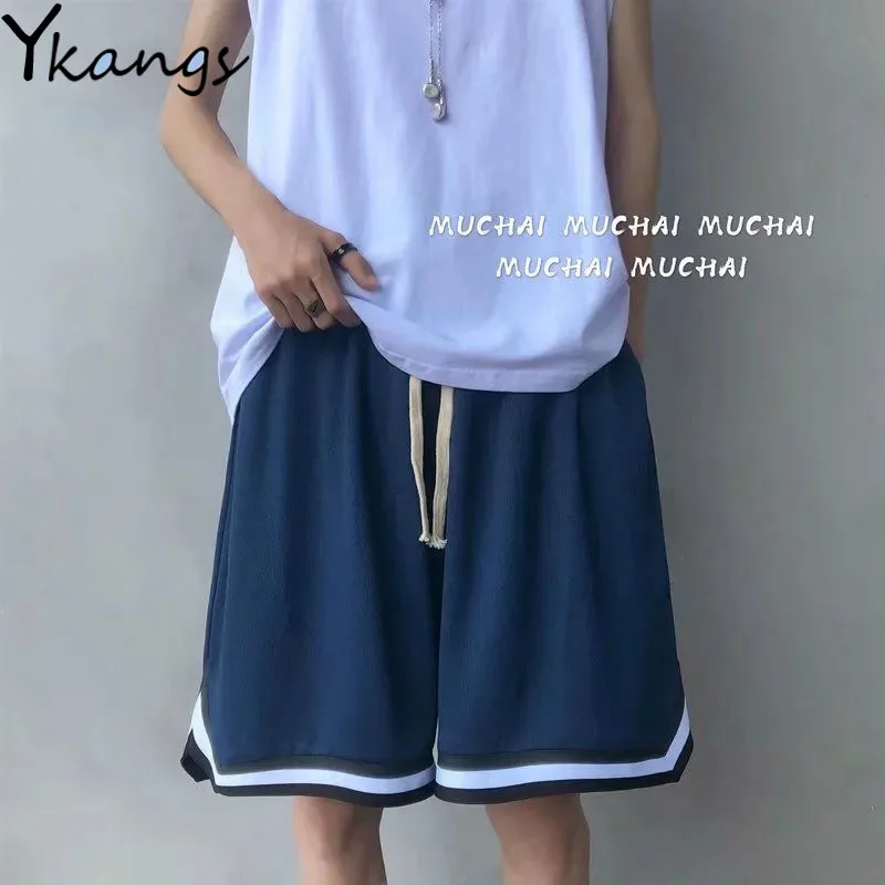 

Шорты женские с завышенной талией, повседневные свободные спортивные мешковатые велосипедные штаны в Корейском стиле, для спортзала, фитнеса, езды на велосипеде, в стиле Харадзюку, на лето