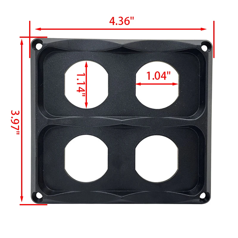 4-hole Socket Holder Mount ( ⌀29mm ) for Car Boat 12v USB Voltmeter Power Cigarette Lighter Charger Sockets Panel + Screw