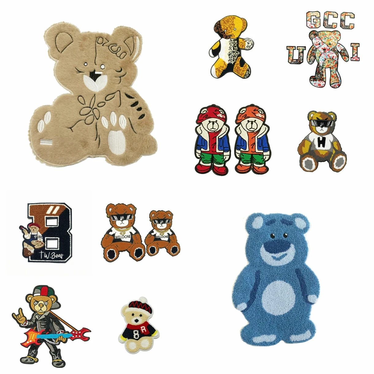 Accessories large embroidery big bear animal cartoon patches for clothing OR-33