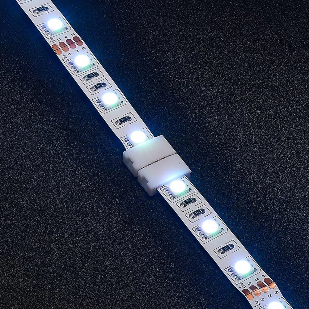 5-10pcs 2Pin 4Pin LED Connector Clip 8mm 10mm PCB Strip Single Color RGB LED Strip light Bar Free soldering Connector Conector