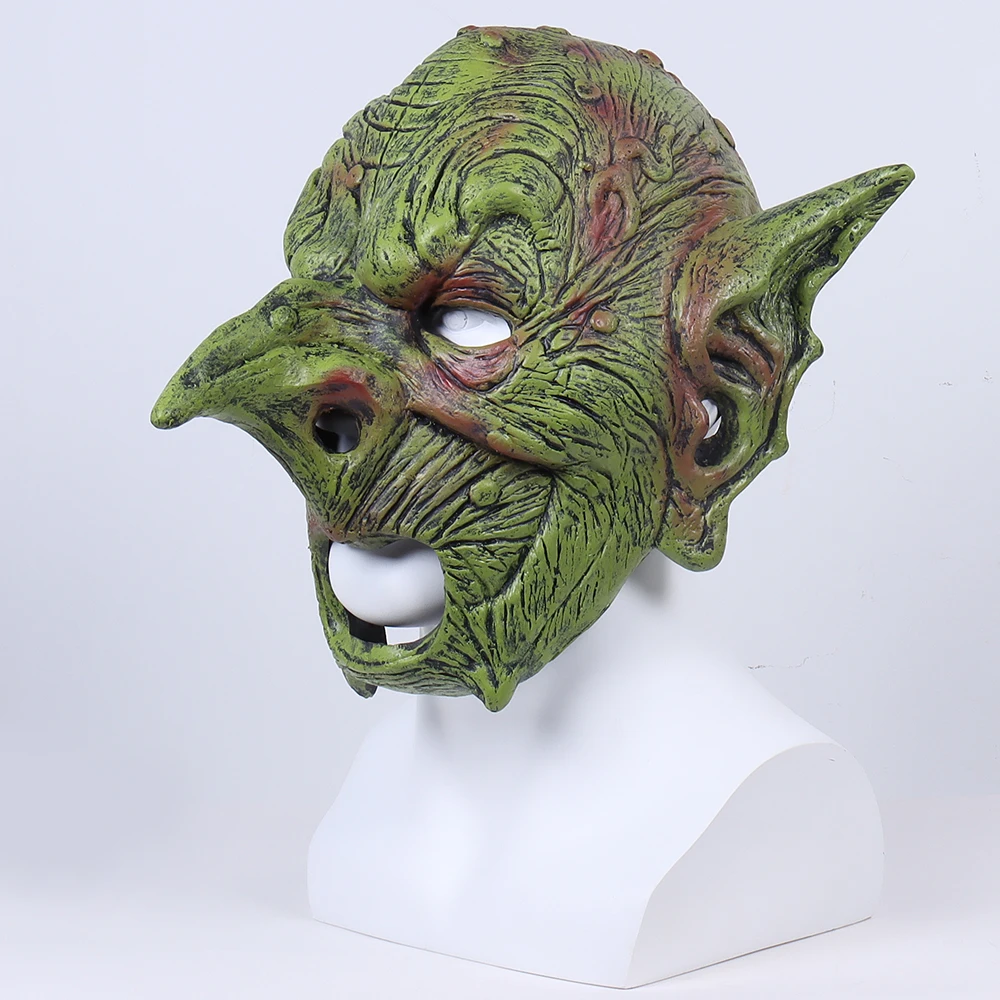 Goblin Mask Evil Orc Masks Greepy Gnome Face Masques Latex Mascarillas Goblinoid Mascaras Costume di Halloween Carnival Helmet Prop