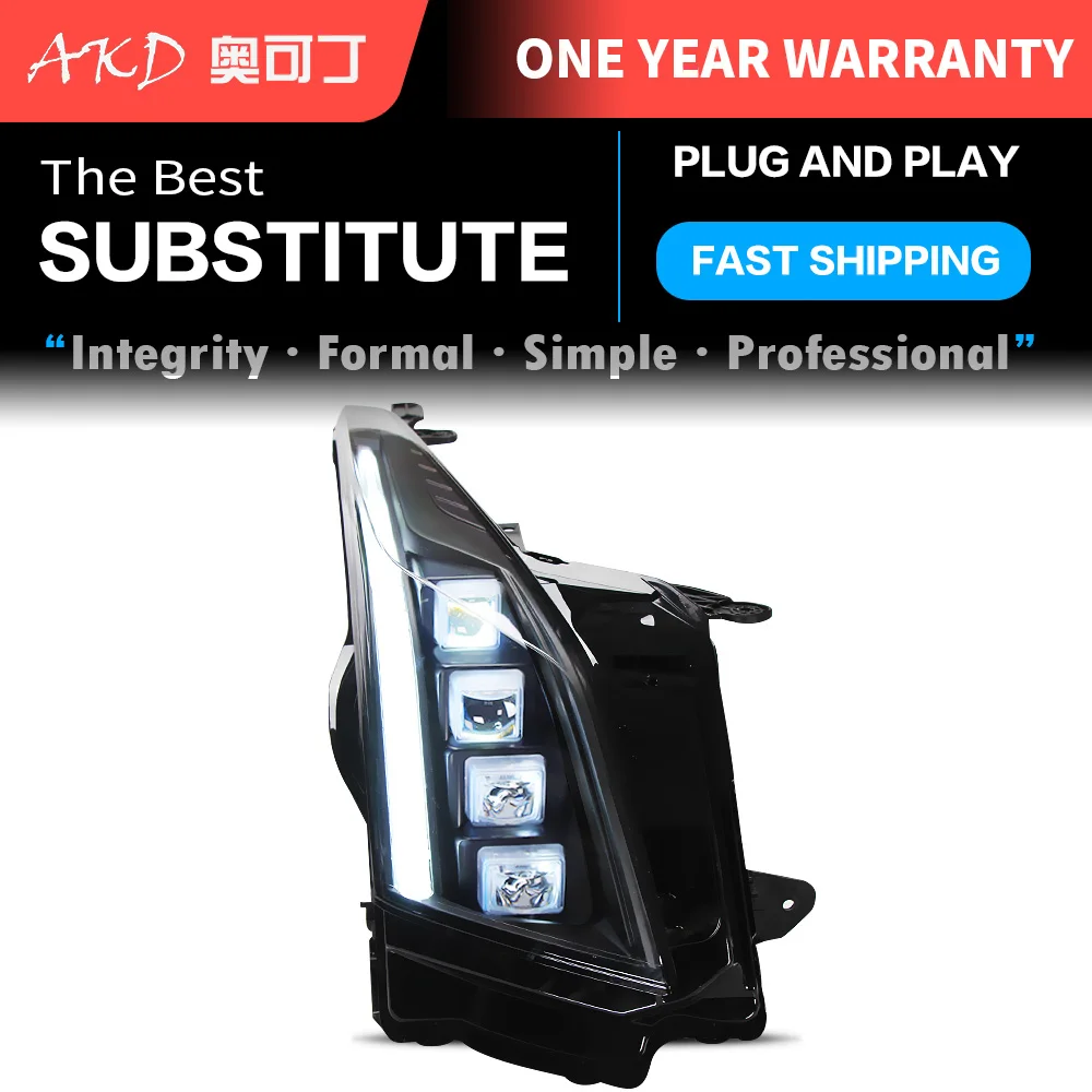 Auto Parts For Cadillac ATS 2014-2018 ATSL latest Styling LED Headlights Low Beam High Beam 4 Lens Projector Car Lights Modified