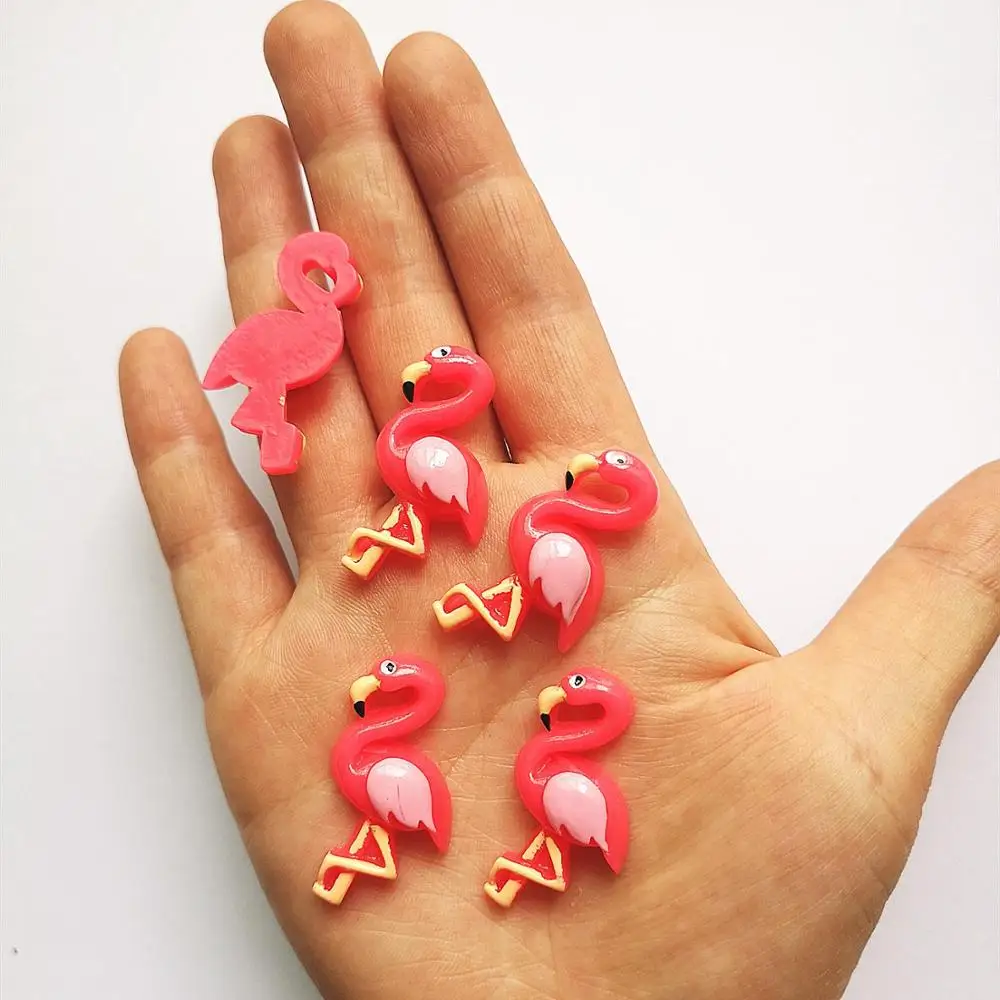 100 Stks/partij Kawaii Resin Flat Back Charms Flamingo Hangers Voor Diy Decoratie Ketting Oorbel Sleutelhanger Haaraccessoires Maken