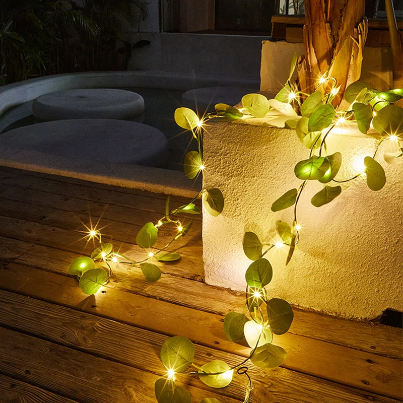Luci a LED pianta finta luci solari foglia d'acero fata luci ghirlanda esterna impermeabile lampada solare natale per la decorazione del giardino