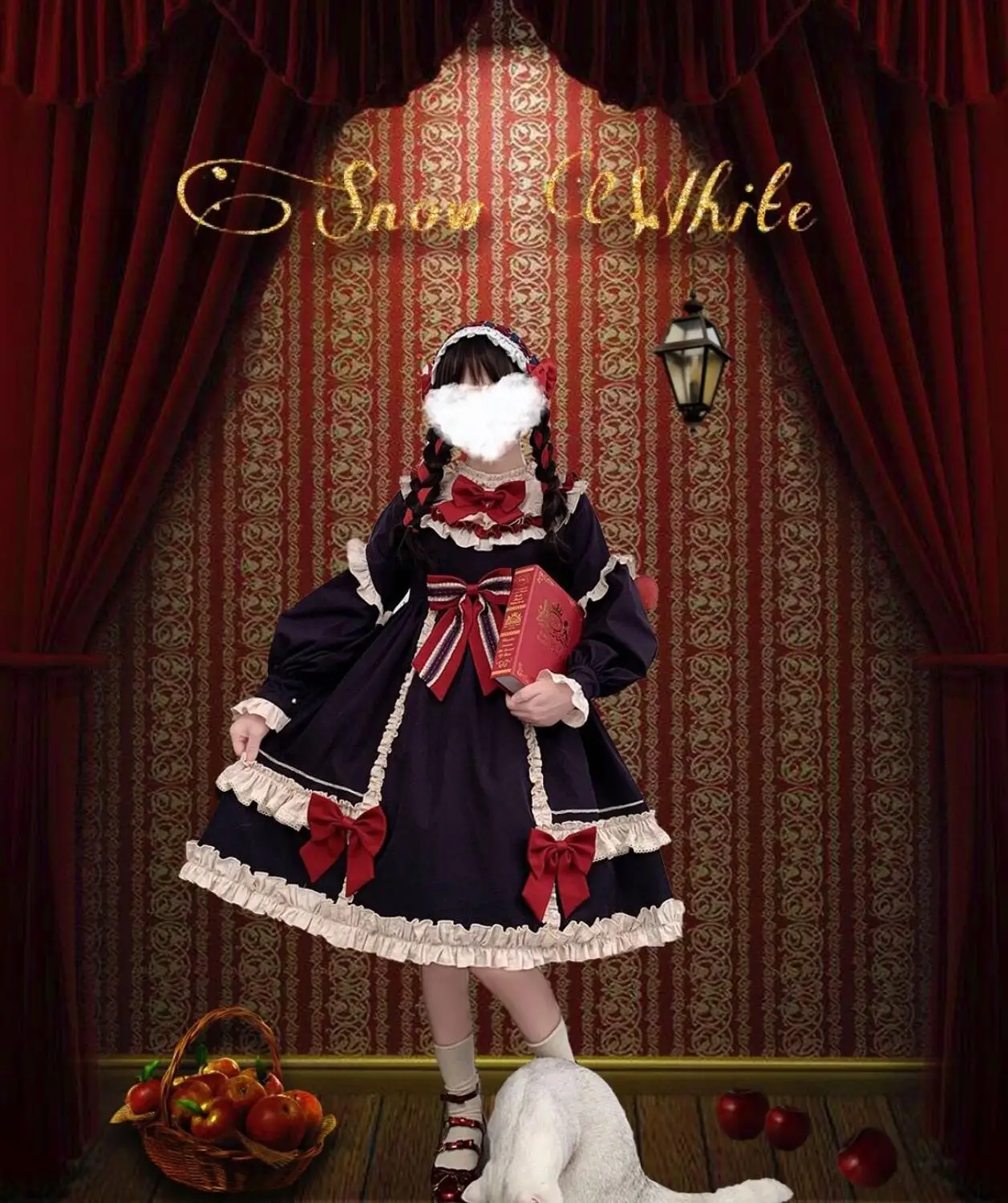 Sweet princess lolita dress vintage falbala stand bowknot high waist victorian dress kawaii girl gothic lolita op loli cosplay