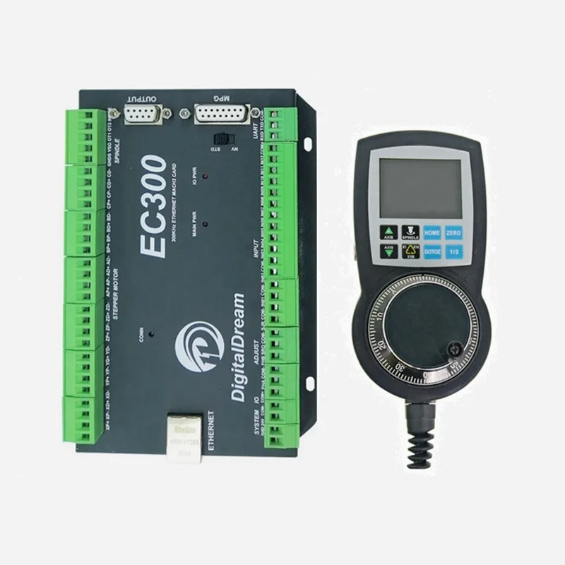 

24VDC EC300 3/4/5/6 Axis 300Khz Mach 3 CNC Motion Controller NVMPG Pendant For DIY Router Milling Machine Manufacturing Plant