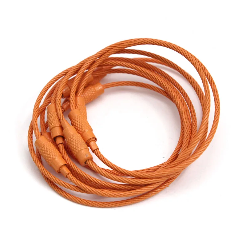 10-20pcs Stainless Steel Wire Keychain Ring Keyring Circle Loop