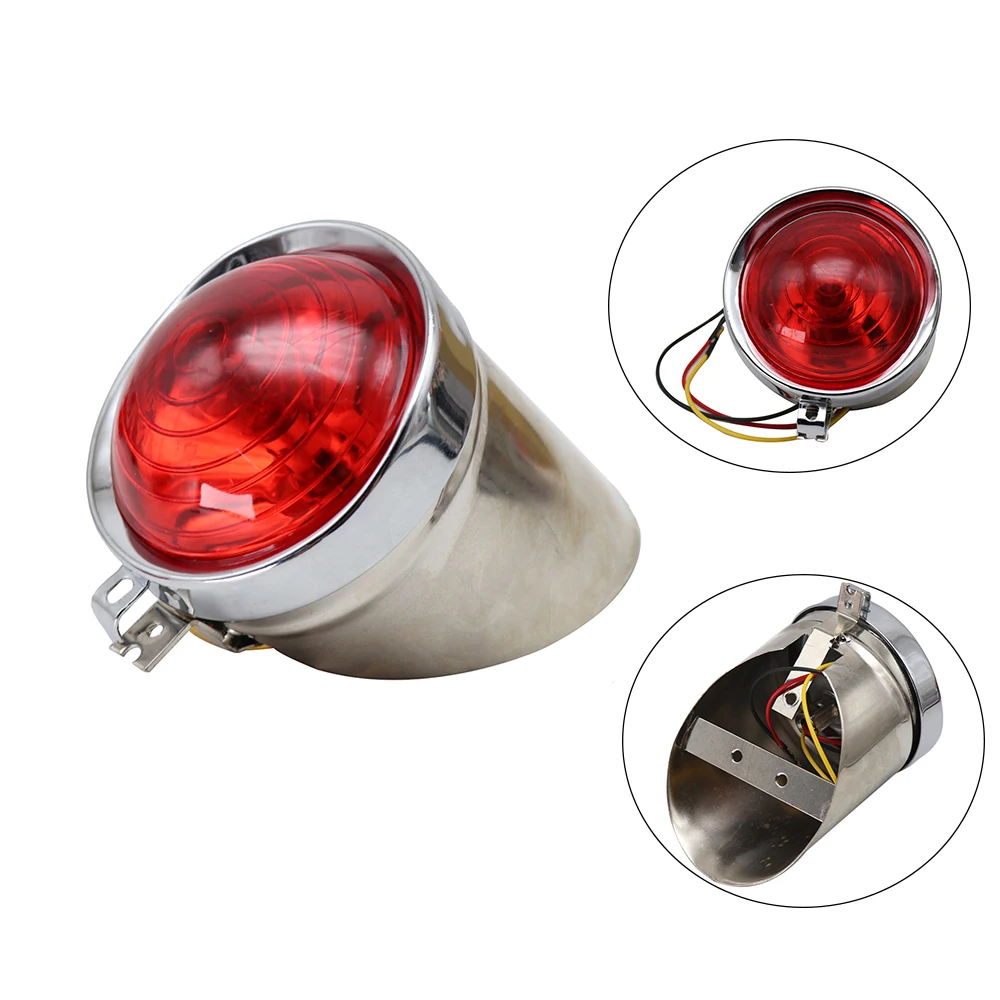 Alconstar 12V Universal Retro Motorcycle Tail Light Motorcycle Rear Led Rear light Metal Brake Light For CJ-K 750 Ural M51 MB750