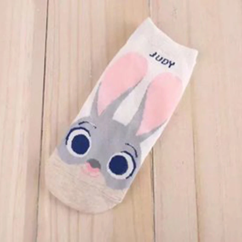 New Cartoon Lovely Ladies Boat Socks Crazed Animal Judy Rabbit Nick Stitch Disney Clawhauser Tigger Women Socks Kawaii