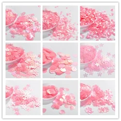 10g/Pack Matte Pink Sequin Flower Plum Star Shell Shape Sequins Paillettes Wedding Confetti  DIY Handcraft Sewing Accessories