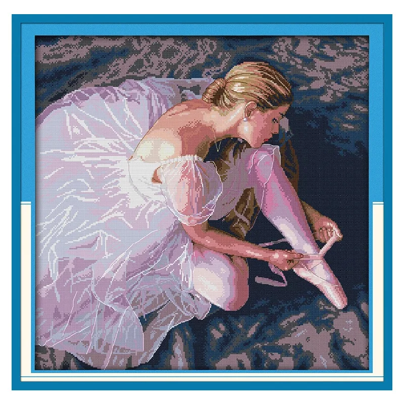 

Ballerina Counted Cross Stitch Kits Pattern Printed DMC Fabric Embroidery Sets 11CT14CT DIY Handmade Needlework Craft Home Decor