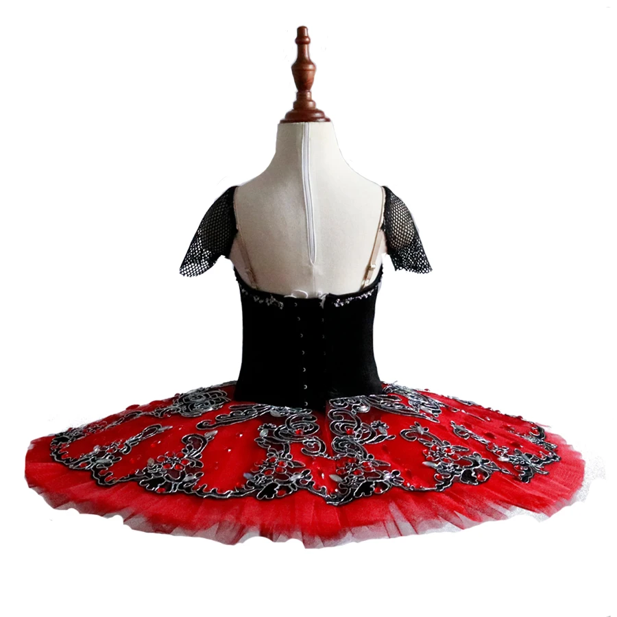 クラシックプロフェッショナルチュチュパンケーキプラッターブラックスワンコッペリアチュチュプリンセスオーロラ衣装子供用DM0041