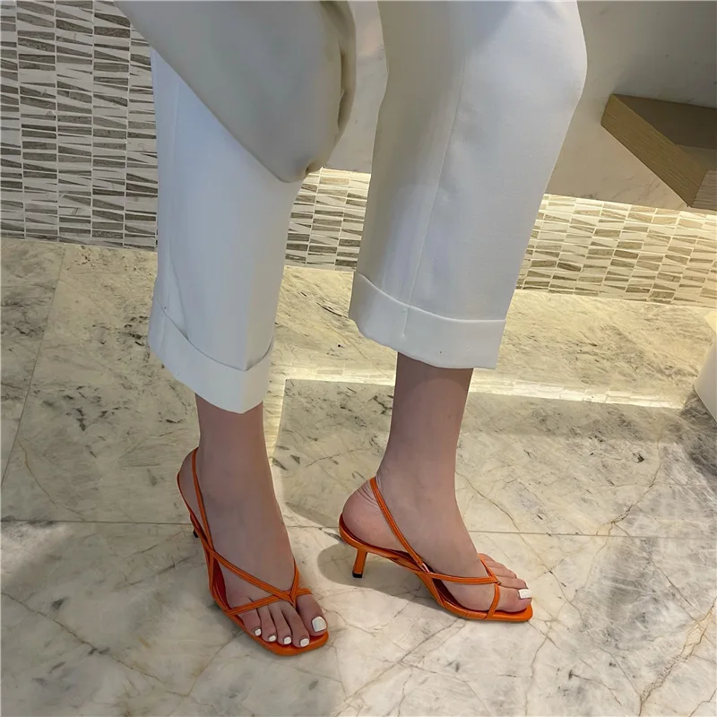 Peep toe women sandal cross band summer beach shoes concise designer sandals