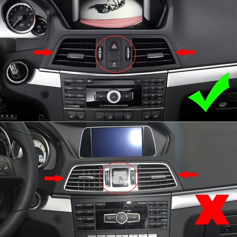 Car Center Console Air Conditioning Outlet Frame Sticker Trim For Mercedes Benz E Class Coupe W207 C207 2009-2013 Warning Light