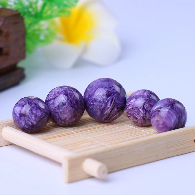 

one piece loose beads smooth round charoite for making jewelry necklace FPPJ wholesale