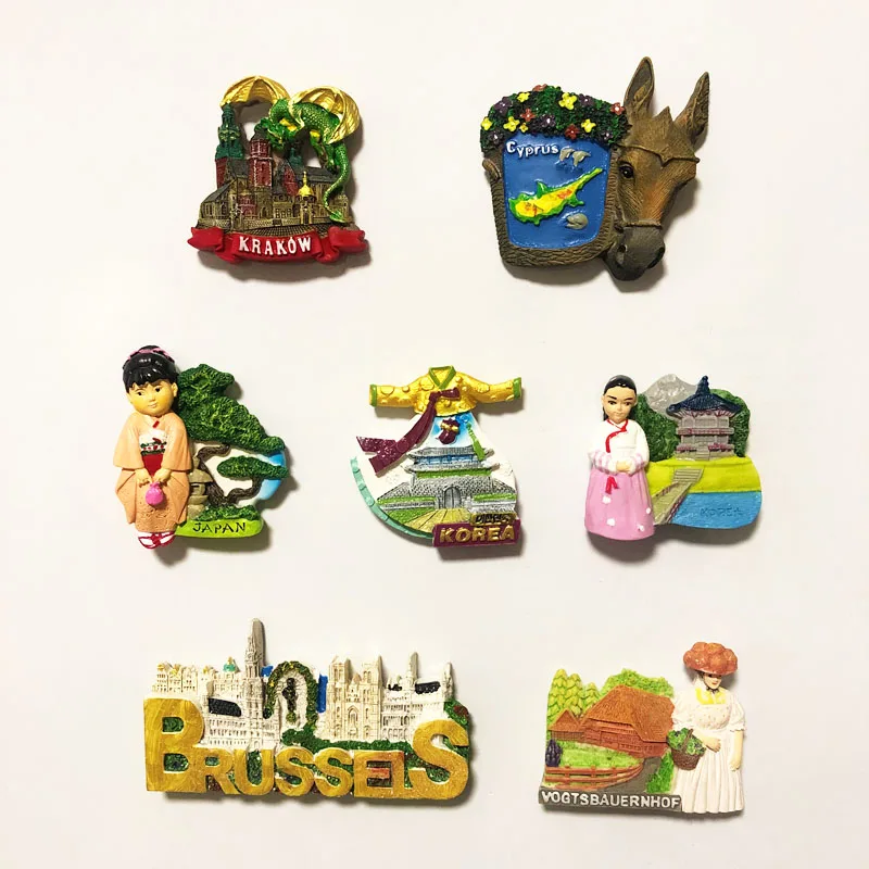 Fridge Magnets Poland krakow Castle Japan Brussels Korea Vogts Bauernhof Cyprus Fridge Magnet Sticker World Travel Souvenir