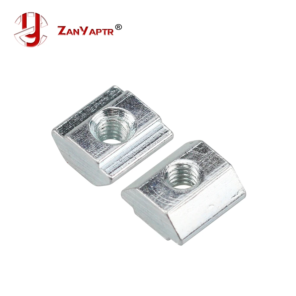 100Pcs Sliding Nut Block Square Nuts M3 M4 M5 M6 For 2020 Aluminum Profile Slot Zinc Coated Plate Aluminum For  For EU Standard