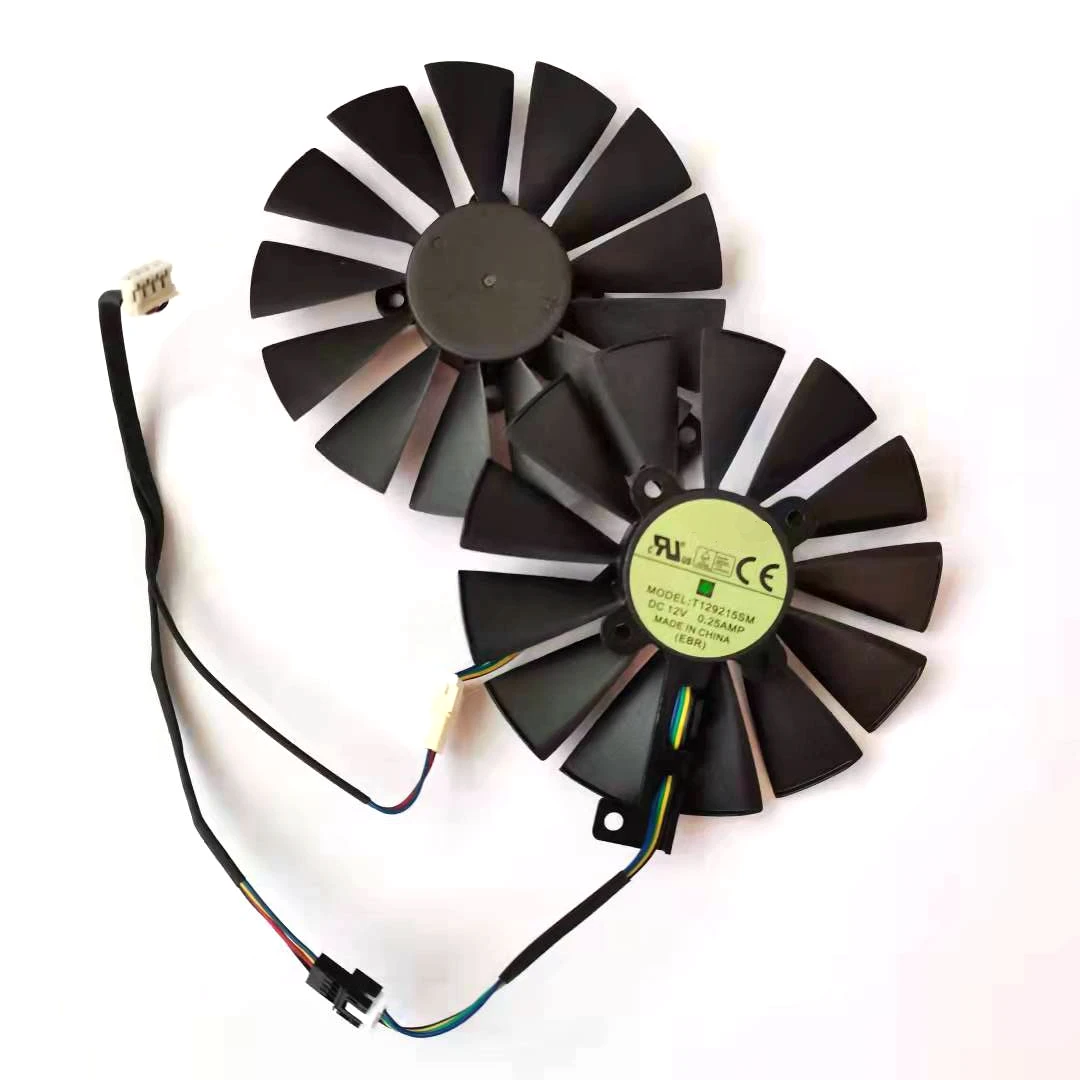 Ventilateur de carte graphique T129215SM, 2 pièces/lot 95mm 4pin pour ASUS STRIX RX470 RX570 RX580 GTX1050 1050Ti