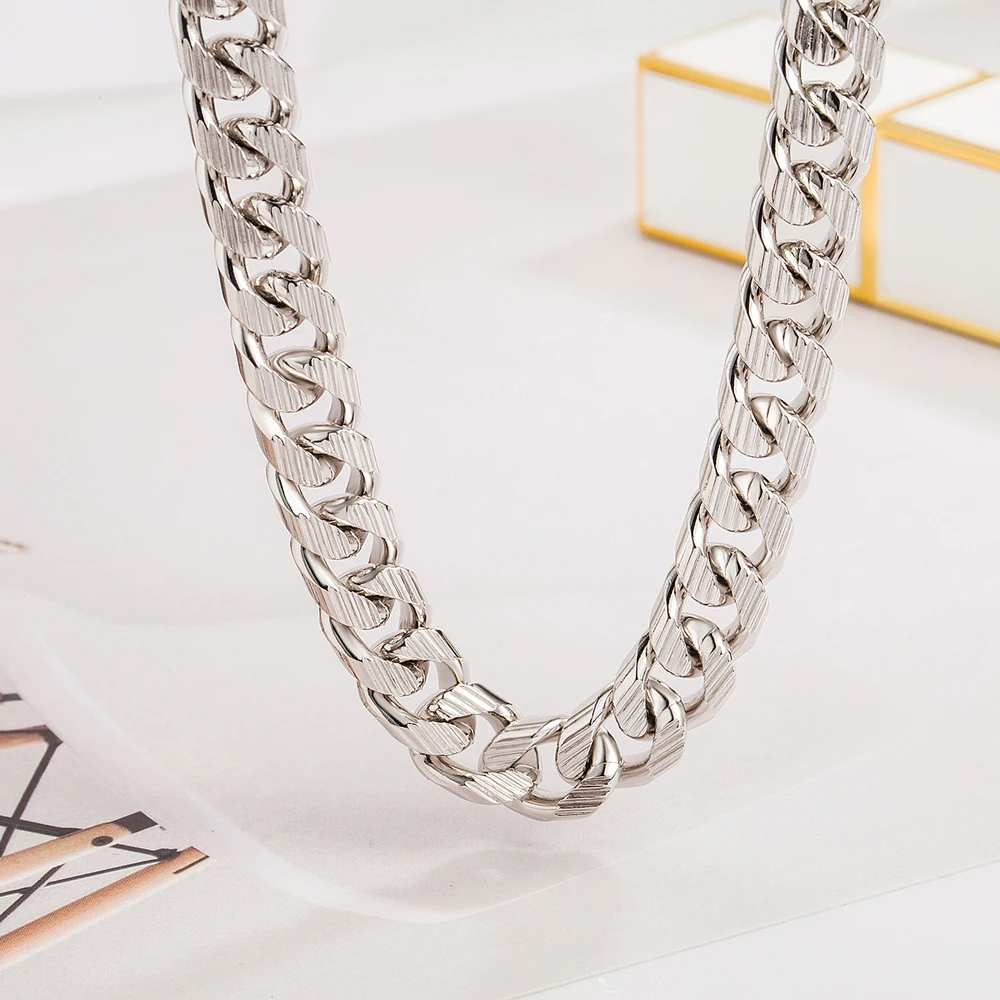 

Classic Curb Cuban Chain Solid 925 Sterling Silver Men's Necklace New Pattern 10 MM 20-26 in Punk Man Necklace Fine Jewelry Gift
