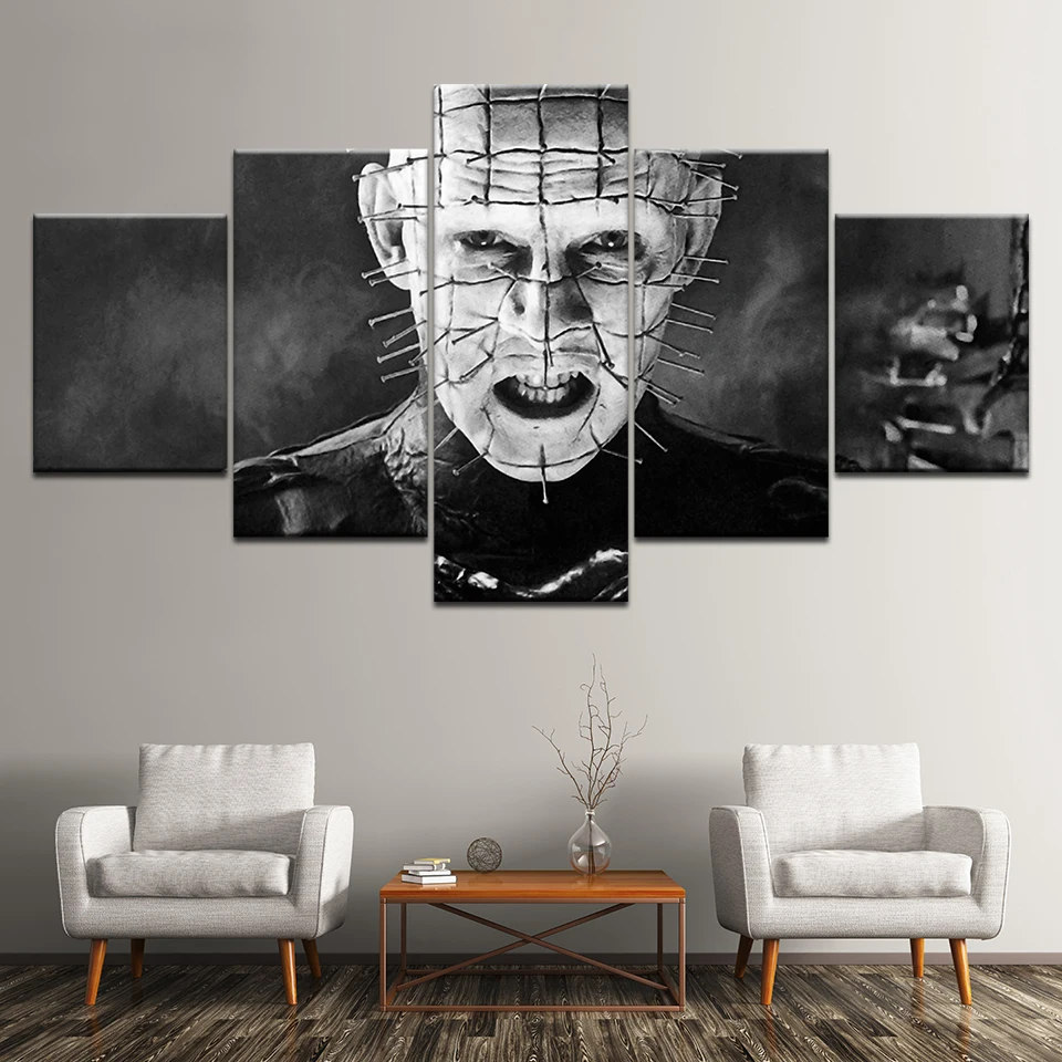 No Framed 5 Panel Hellraiser Movie Posters Wall Art Canvas Pictures HD Paintings Living Room Home Decor Accessories Decoration