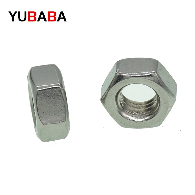 Metric thread DIN934 M1.6 M2 M2.5 M3 M4 M5 M6 M8 M10 M12 304 Stainless Steel Hex Nuts