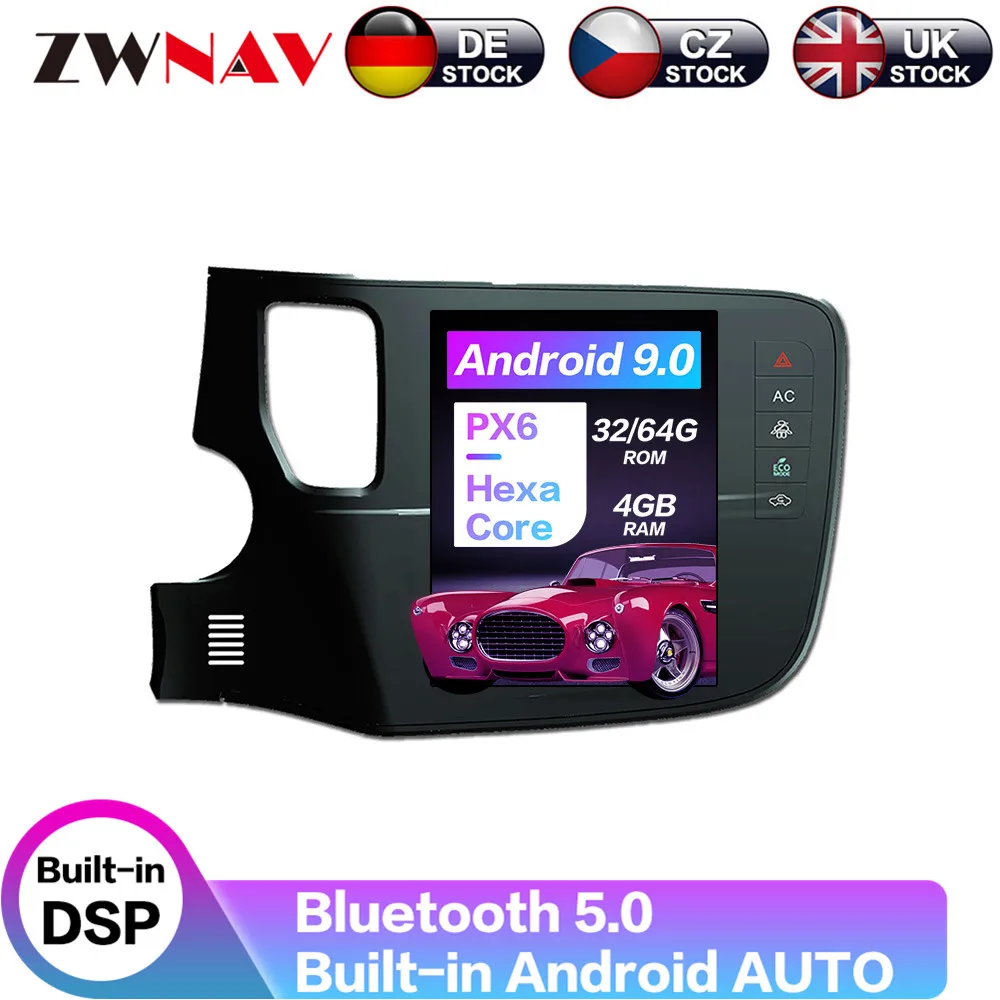 

Автомобильный мультимедийный плеер Tesla, Android 9,0, 4 + 64 ГБ, PX6, с DSP, для Mitsubishi Outlander 2014-2019