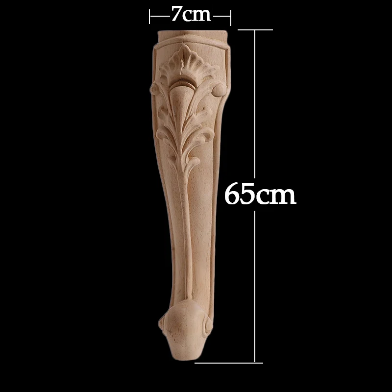 Meubilair met massief houten poten Carving Flower Sofa Seat TV-kast Voeten Geen verf Drop Ship Vervang huisdecoratieaccessoires