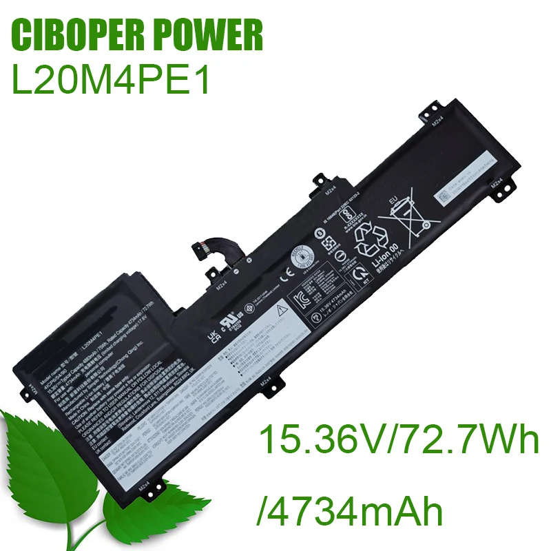 

CP Laptop Battery L20M4PE1 15.36V/72.7Wh/4734Wh For IdeaPad 5 Pro-16ACH6 Pro-16IHU6 Xiaoxin PRO16 ACH ARH7 2021 Series Notebook