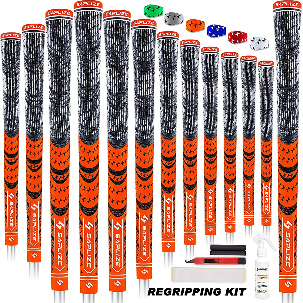 

SAPLIZE Golf Grips, Standard/Midsize, 13 Grips with 15 Free Tapes or 13 Grips with Full Regripping Kit, Golf Club Grips, 6 Color