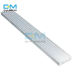 Dissipateur thermique en aluminium, 150x20x6mm, 2 pièces, LED, Power IC PC, Fin de refroidissement, argent-blanc