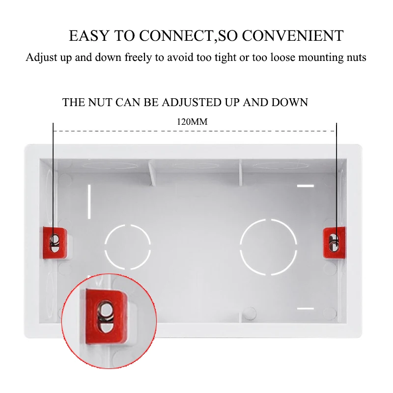 PSSRISE EU UK Standard 146 Type Installation Box Wall Light Switch Power Socket Junction Box Hidden Bottom Mounting Box 146*86mm