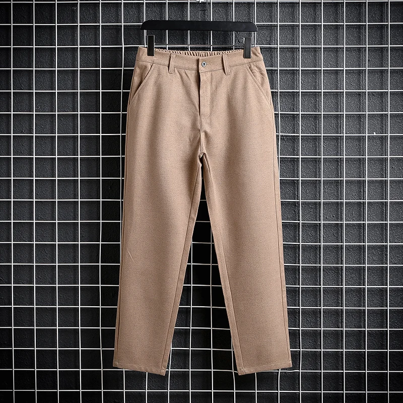 

Warm casual pants men's autumn and winter thick nine-point pants men's suit pants British formal trousers