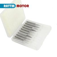 10pcs 3.175mm CNC Engraving Bits Cutter Knife flat bottom V type 20 degrees, 0.1 tool tip, blade length 15m