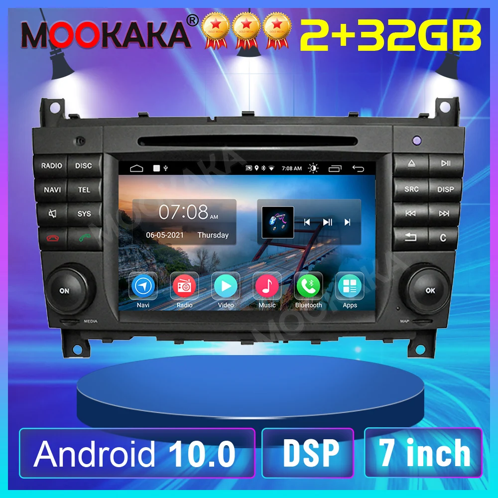 7“inch Android 10.0 2G+32GB Car Player For Benz C-Class W203/CLC W203 2002-2012 Car GPS Navi Head Unit Radio Navigation Stereo