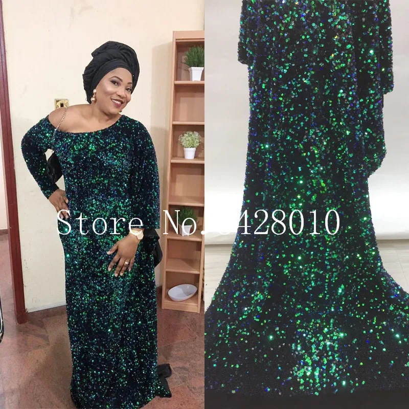 

African Lace Fabric 2021 Embroidery Mesh French Tulle Lace High Quality Sequined Lace Fabric For Nigerian Party Dress XX3315