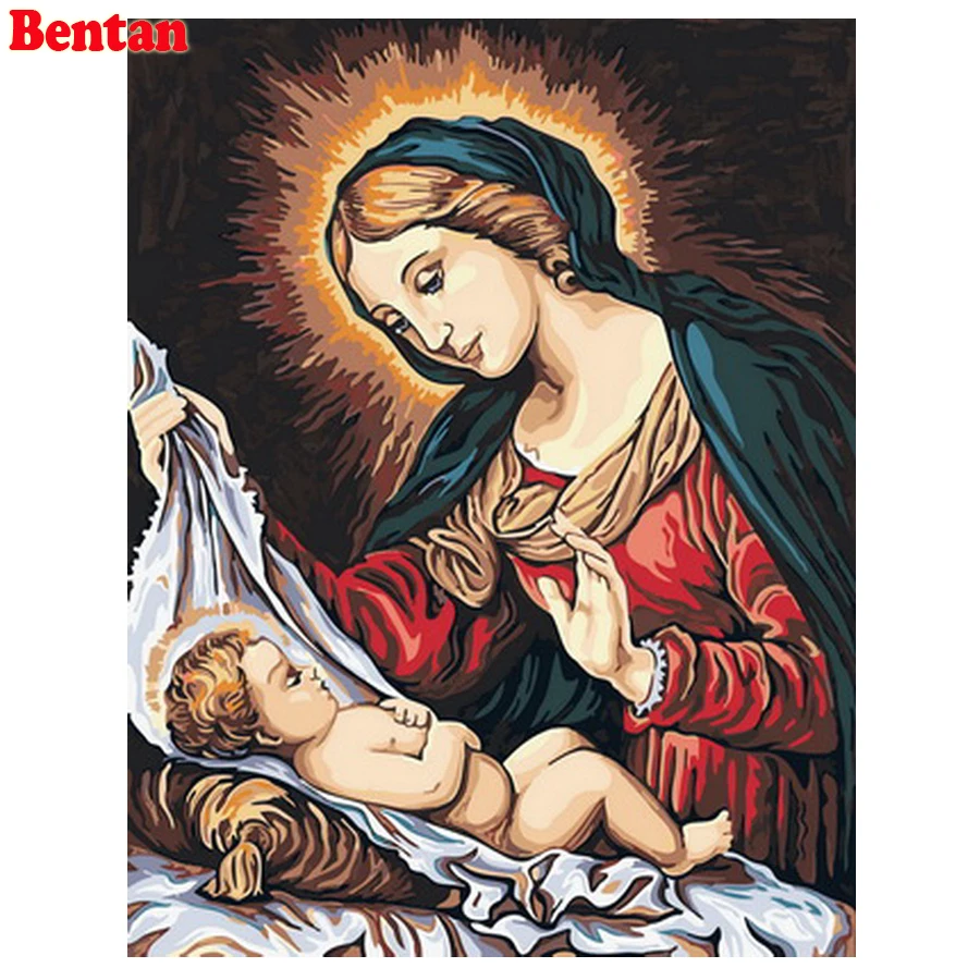 5D Needlework Diamond Embroidery Religion Newborn baby DIY Diamond Painting Cross Stitch Kit Diamond rhinestone mosaic sale