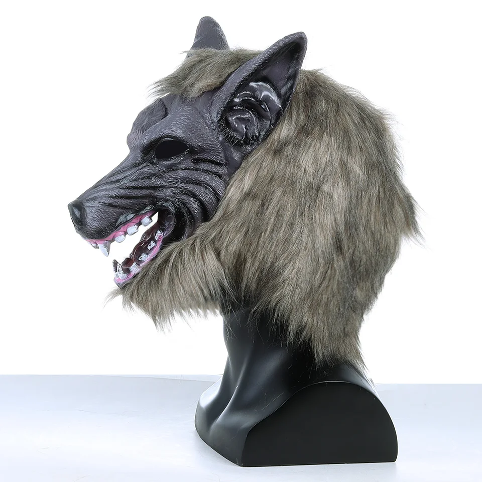 Masque De Loup En Latex Avec Cheveux - Déguisement Halloween Frais Et Réaliste LDA Get Fresh