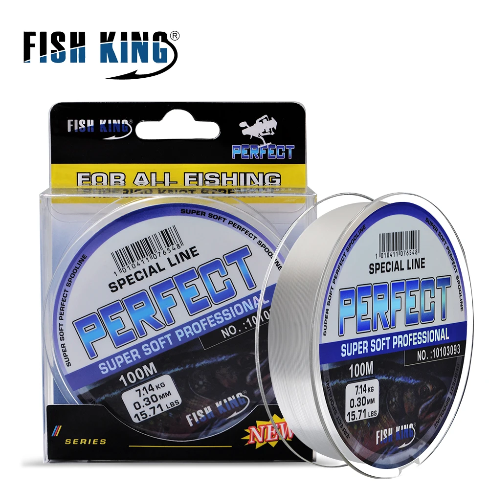 

FISH KING 100M Nylon 4.14LB-34.32LB Leader Fishing Line Monofilament Fishing Line Strong Carp Fishing Line