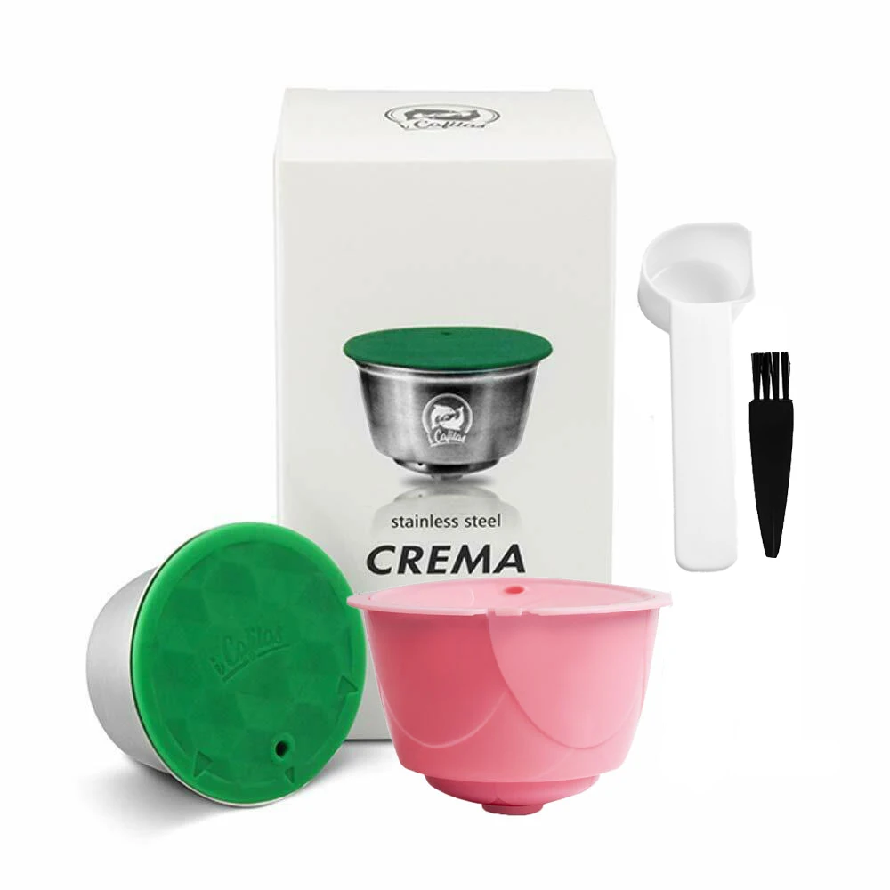 6 Capsules Réutilisables Dolce Gusto + 2 Cuillères + 2 Brosses – Café Écologique, Économique & Compatible Piccolo, Genio