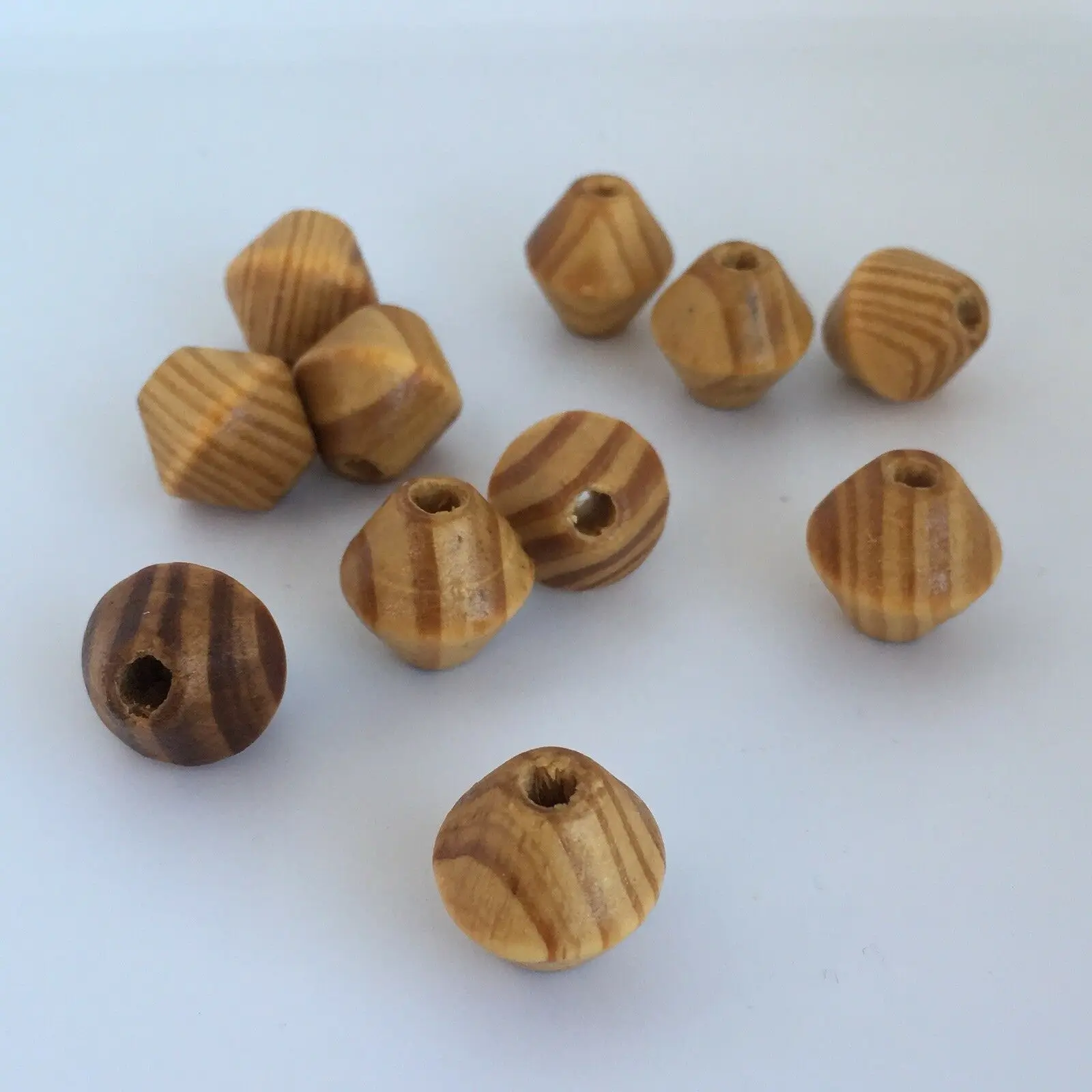 10pcs Wooden Bead 16mm Natural Honey Bicone Wood Beads Macrame Craft