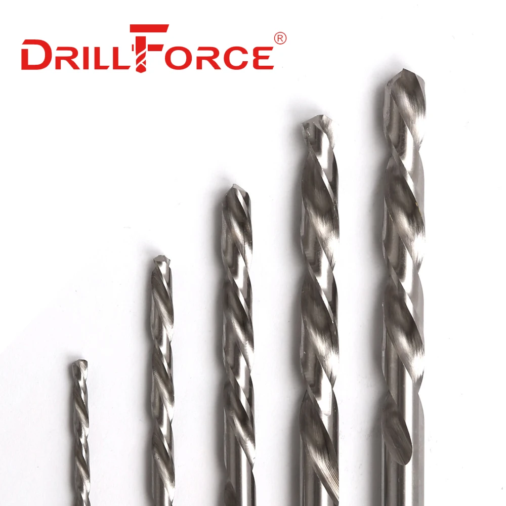 Drillforce-brocas de mano izquierda, 0,5mm-12mm, HSS M2, broca de giro inverso (0,5/1,5/2/2), 10 unidades 5/3/4/4.5/5/5.5/6/7/8/9/10/11/12mm)