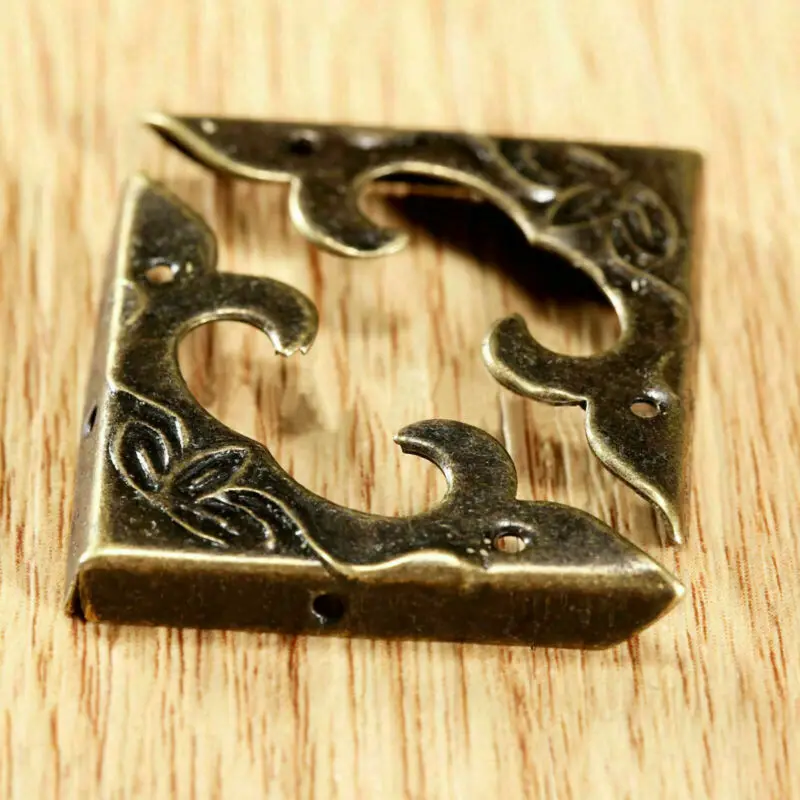 4/20pcs Antique BrassJewelry Decoration Corner Bracket Wooden Box Foot  Corner Protector Crafts Furniture Fittings Hardware.