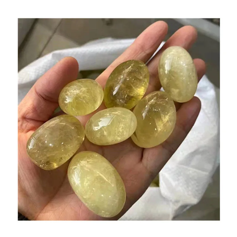 

Natural Polished Citrine Tumbled Crystal Healing Stones For Decor