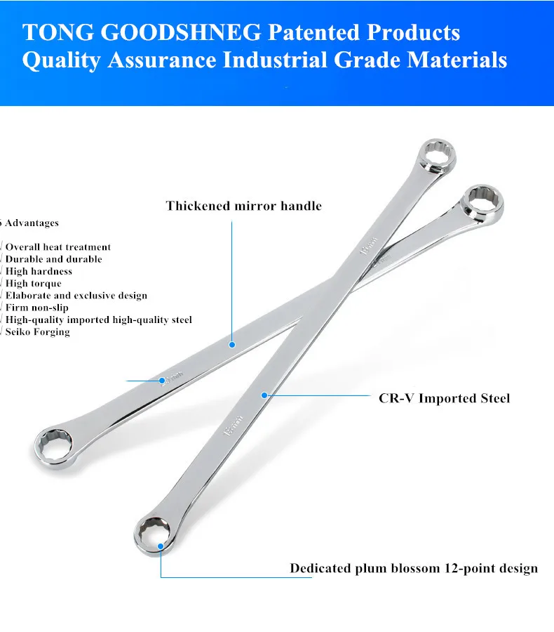 Chave torx especial de duas cabeças com posicionamento de quatro rodas, chave torx extra longa estendida e plana, ferramenta de reparo automático,