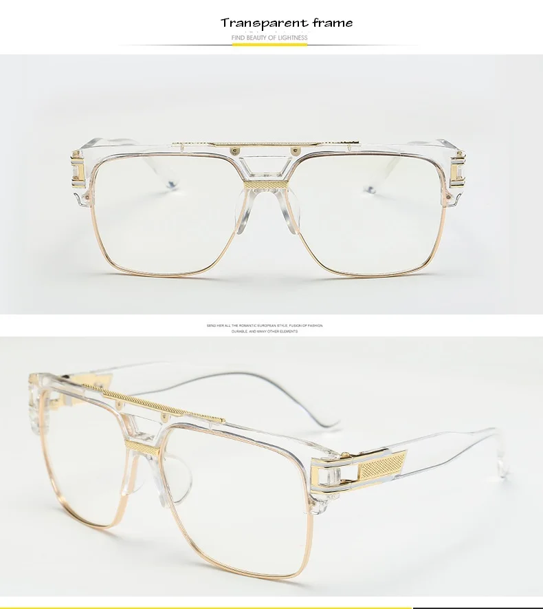 2024 Luxury Brand Square Glasses Frame  Men  Women Fashion Oversize Clear Lens Anti Blue Light Eyeglasses Frames Optics Frames