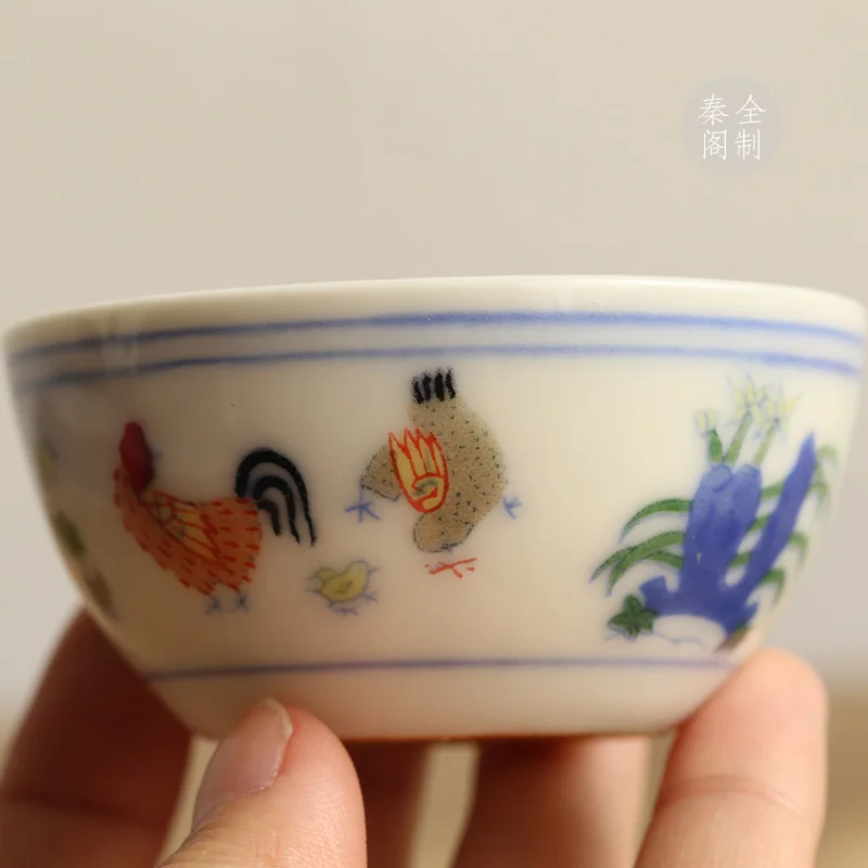 Ceramic hand-painted rooster small single cup fragrant cup host cup tea cup tea art tea cup tea set big cup